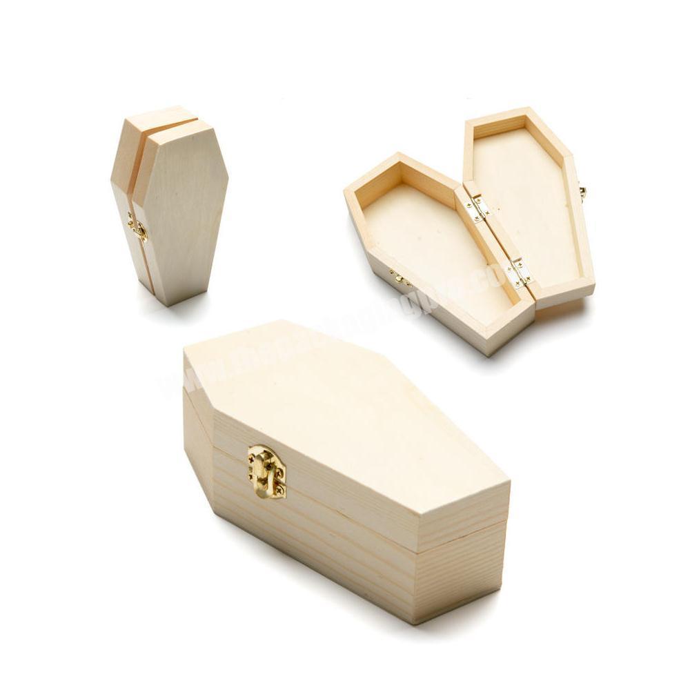Custom small coffin shaped cardboard paper gift box packaging false eyelash lash wooden coffin box