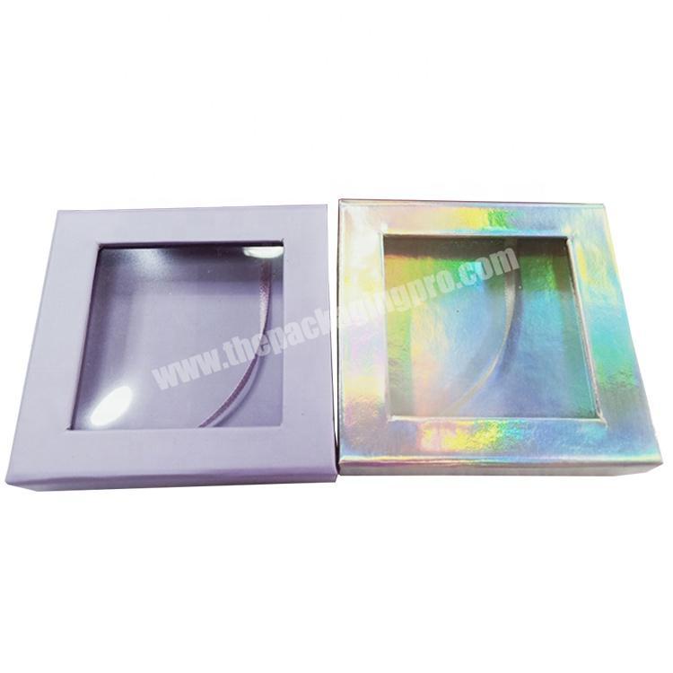 Custom square private label eye lash box, design white empty eyelash packaging box for lashes