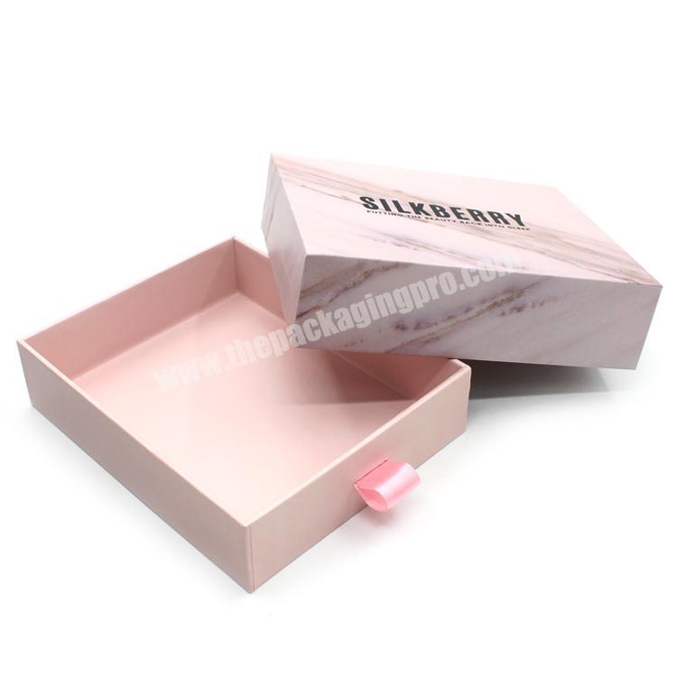 Custom wholesale luxury gift paper boxes black logo drawer belt packaging boxes