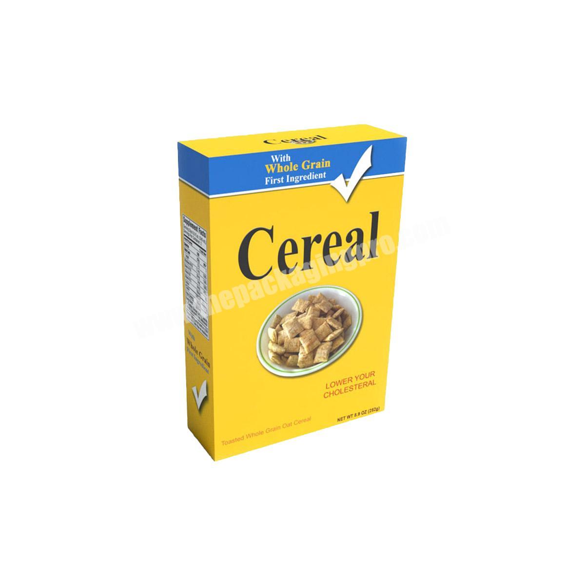 Custom wholesale printed cereal boxes cardboard boxes