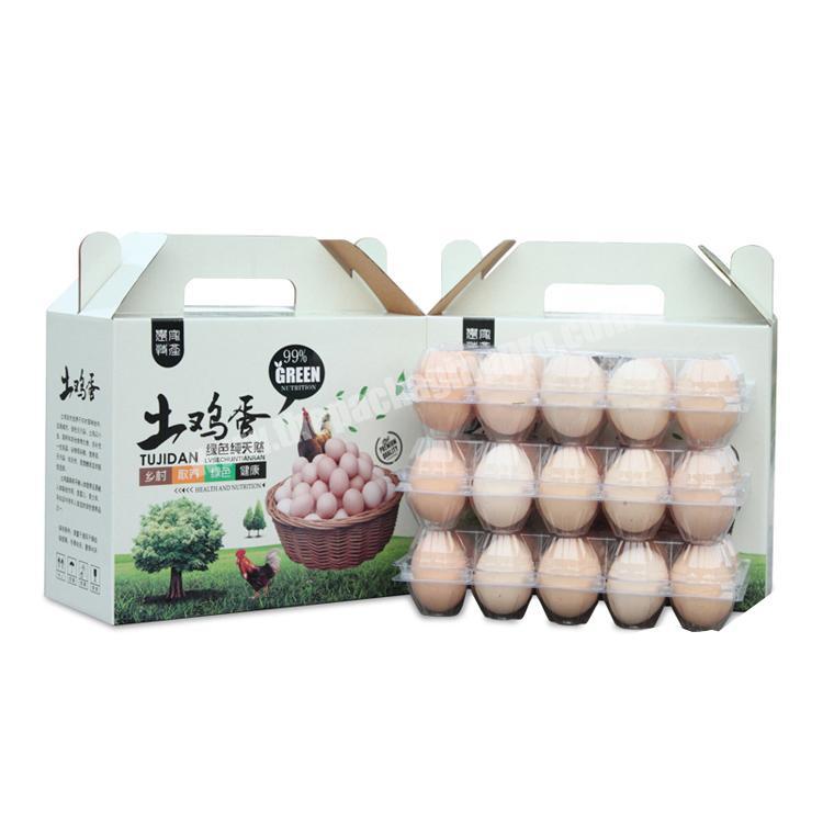 Customize Logo and color factory price corrugated egg paper box with handle
