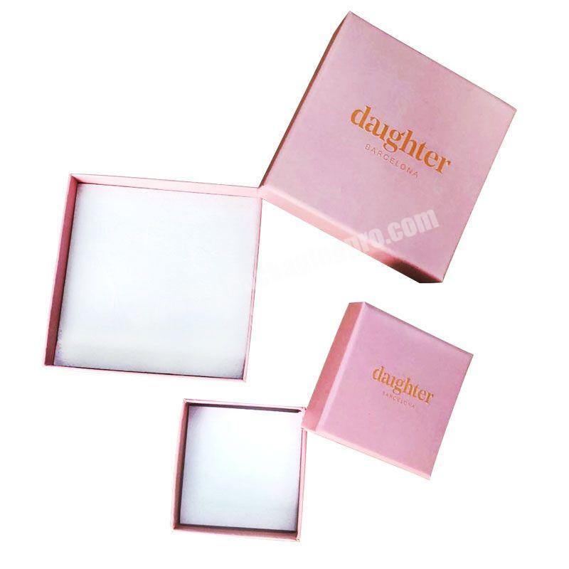 Customize logo and size lid and base top and bottom box for earring bracelet necklace packaging box