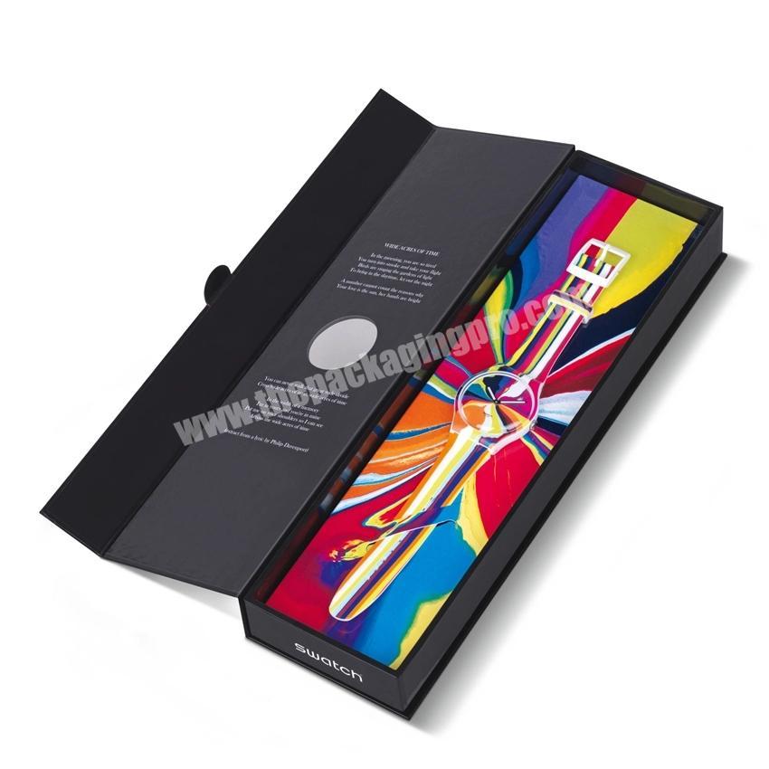 Customized Cardboard Paper Watch Strap Packaging Box Black Magnetic Custom Watch Paper Box