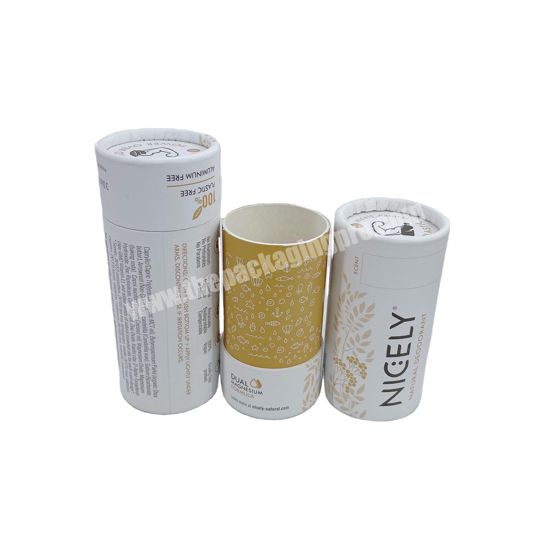 Customized Cosmetics Containers Kraft Paper Tube For Perfume Bottle Deodorant Packaging