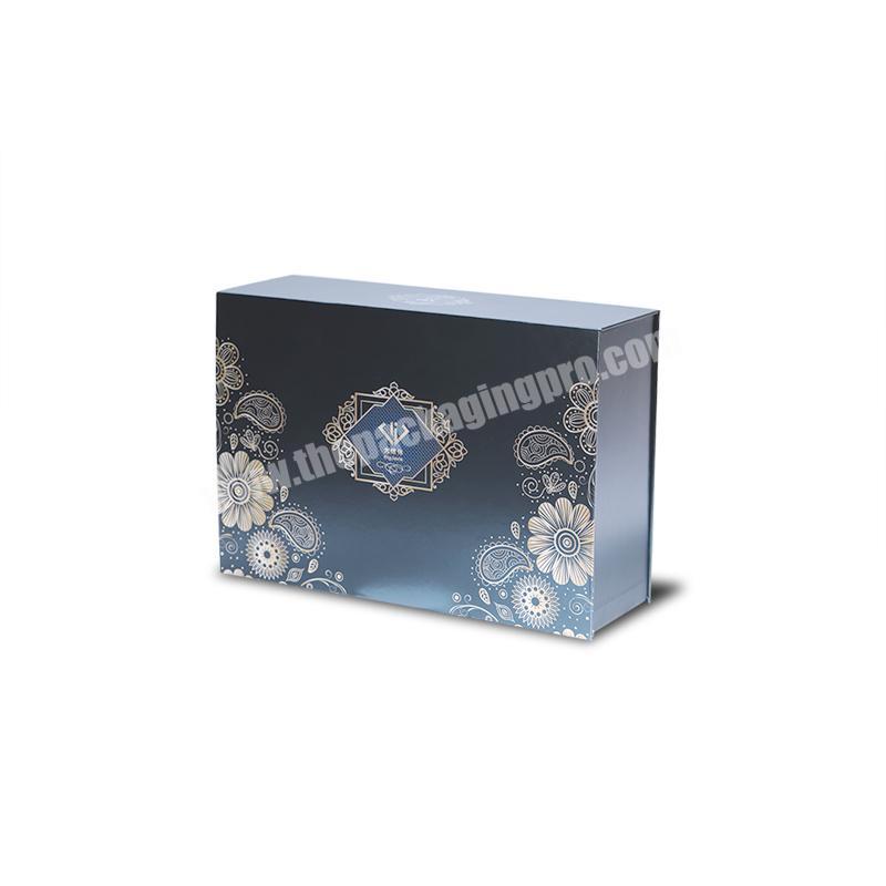 Customized Design Logo Printed Navy Blue Packaging Boxes Custom Eco Friendly Box Packaging Magnetic Rigid Gift Paper Box