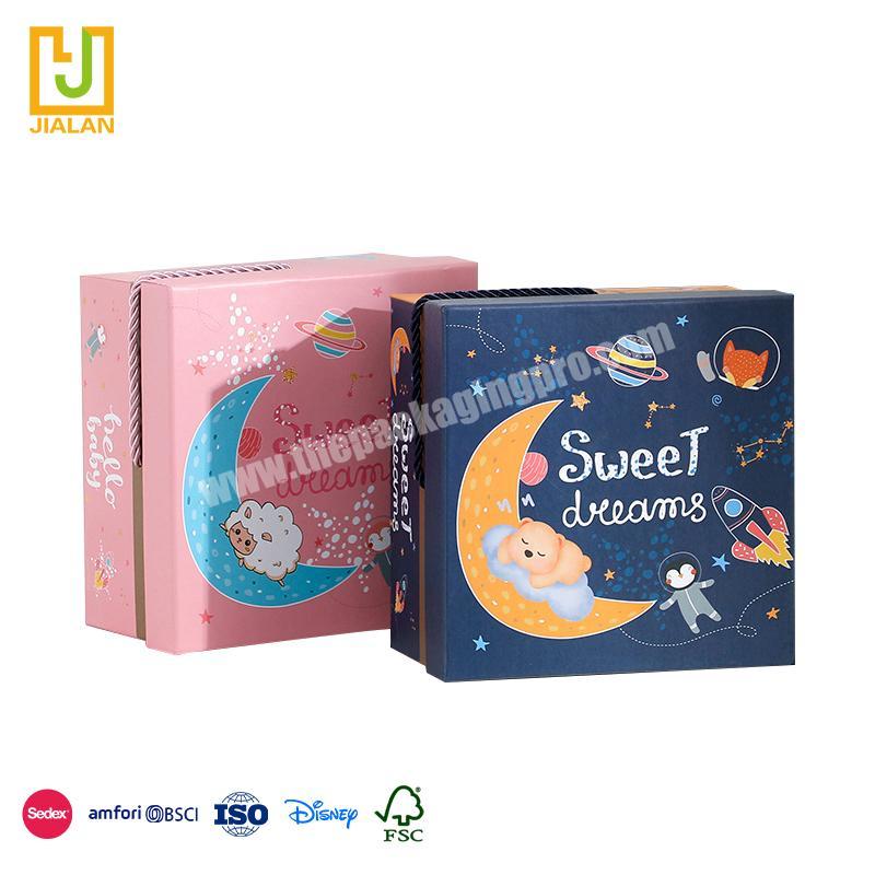 Customized Design Square high-capacity degradable material with secure cord baby shower thank you favor box