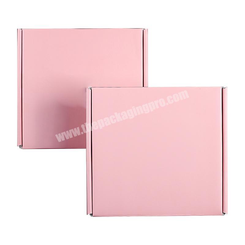 Customized Free Sample Pink Corrugated Paper Dress T-shirt Clothing Foldable Gift Packaging Mailer Boxes