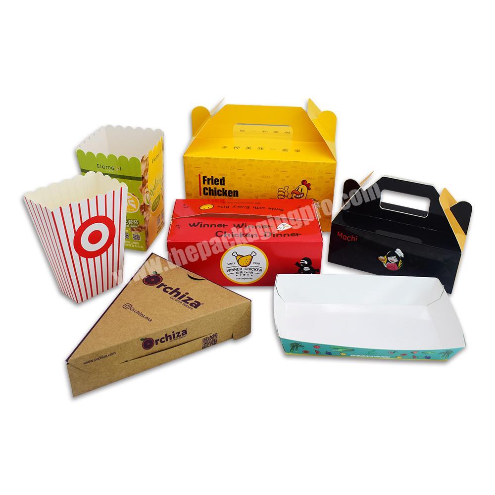 Customized Fried Chicken Take Away Box Disposable Popcorn Container Fries Burger Packaging Take Out Paper Box