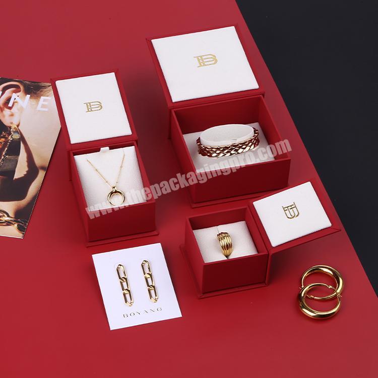 Customized  Logo Oem Luxury Jewellery Package Custom Ring Box Jewelry Box with Foam Insert