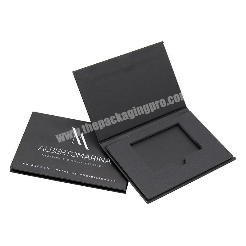 Customized Matt Black Magnetic Cardboard Bank Card  credit card Packaging Invitation Gift Card Box