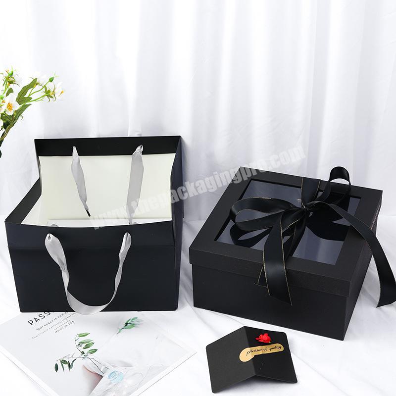 Customized Perfume Packaging Gift Box Cardboard Makeup Perfume Paper Box With Pvc Clear Window Paper Set Gift Boxes For Women