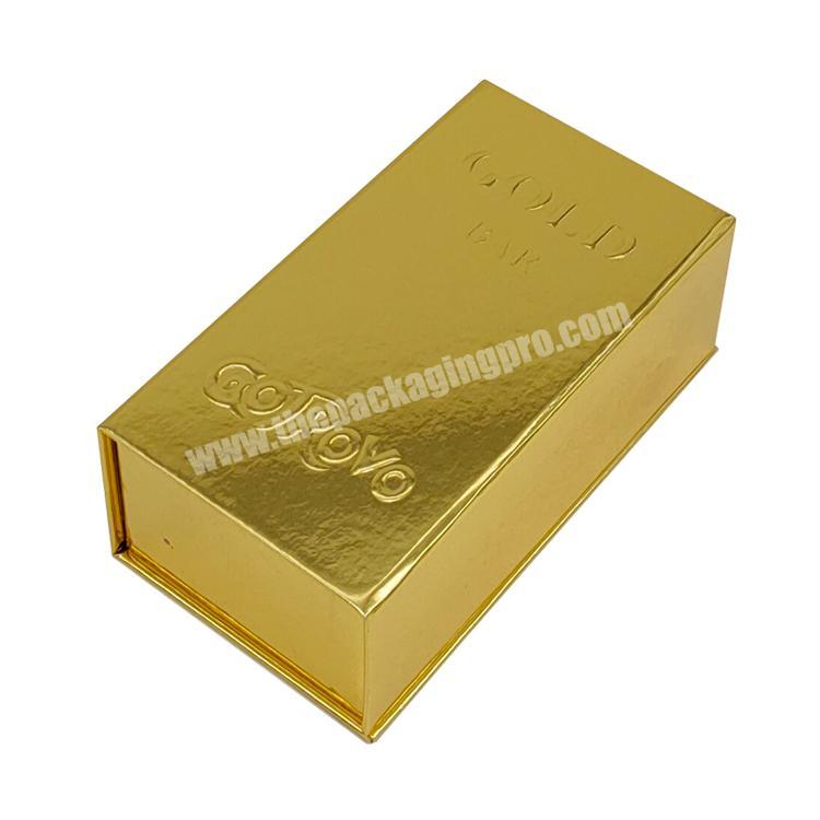 Customized Printable Logo Golden Square Gift Storage magnetic box gift