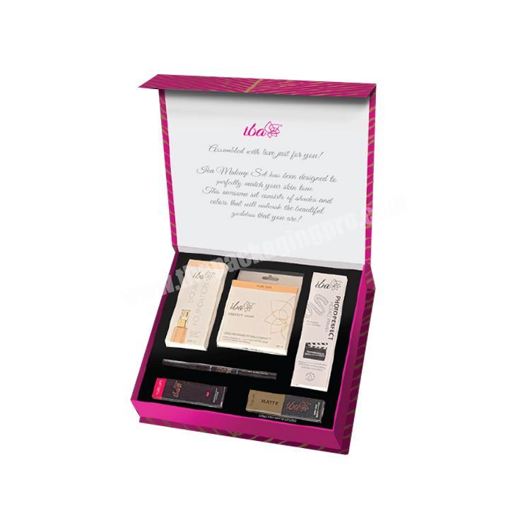 Customized Rigid Paper Cosmetics Lipgloss Cardboard Packaging Box With Foam Insert