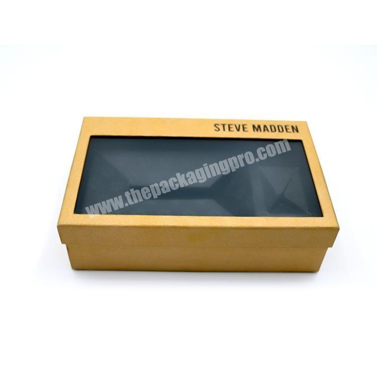 Customized Shoes Shirt Apparel Rigid Cardboard Transparent Lid Packaging Paper Box with Window