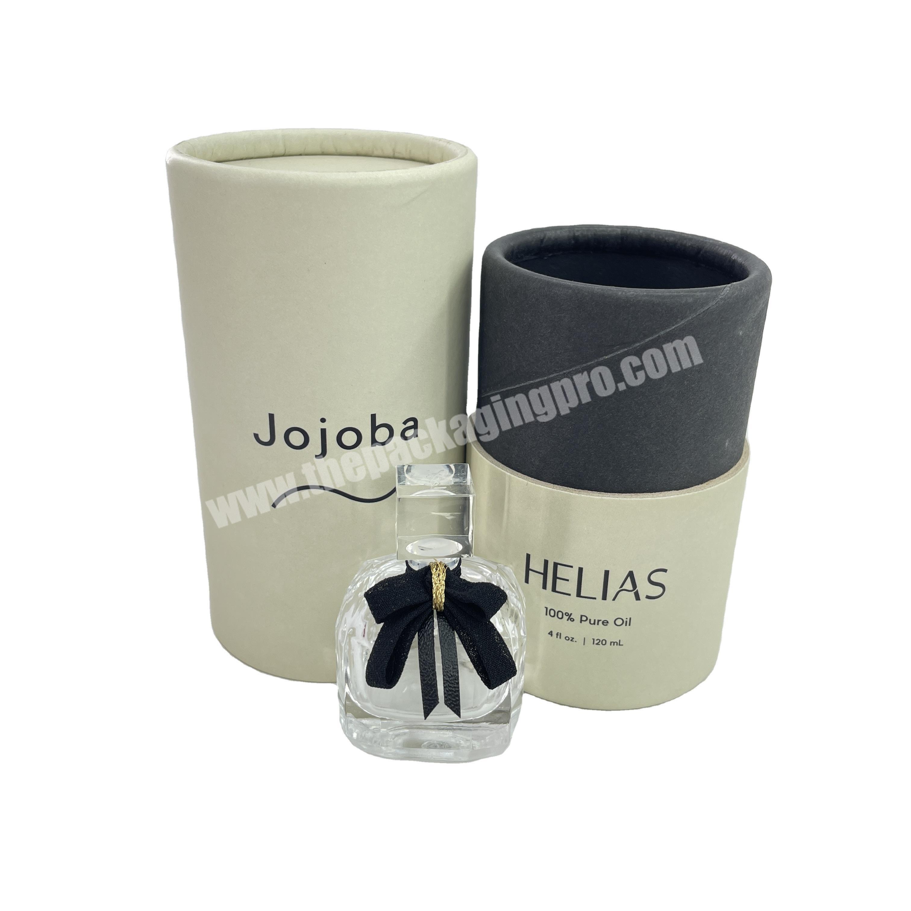Customized Size Color Logo Cylindrical Essential Oil Perfume Paper Tube Cosmetic Set Packaging