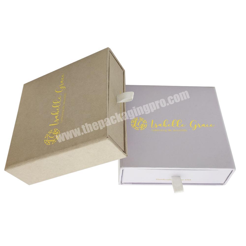 Customized drawer matchbox style brown gift box cardboard drawer sliding paper gift  box
