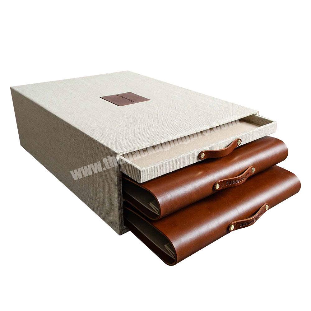 Customized file storage drawer box sliding drawer box with handle high end storage gift packaging box