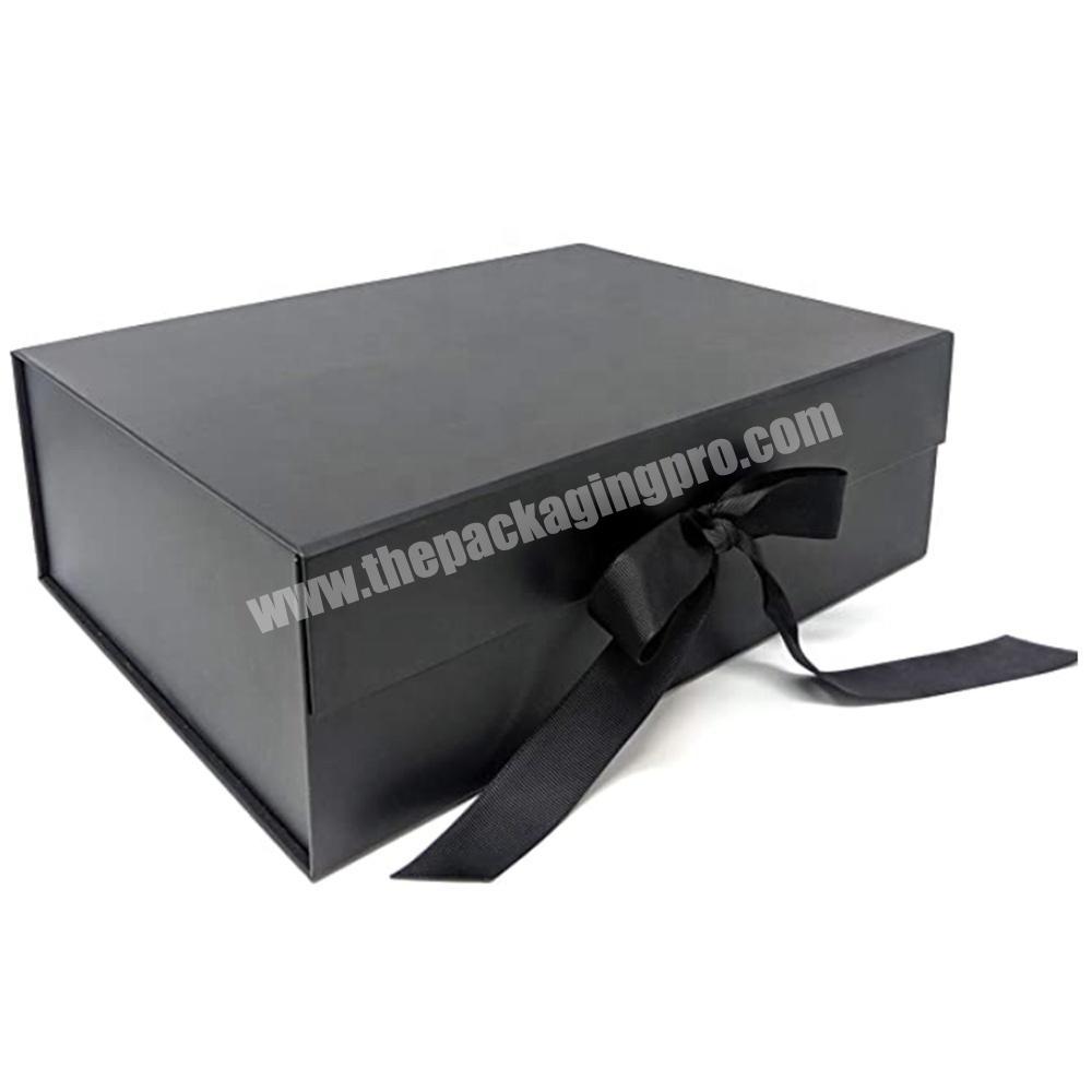 Customized logo wholesale luxury large Christmas empty matte black magnetic paper gift box packaging