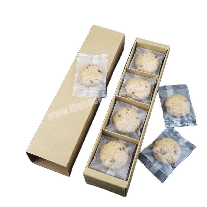 Customized printed logo eco-friendly small kraft cookie packaging box empty storage cookie box with divider