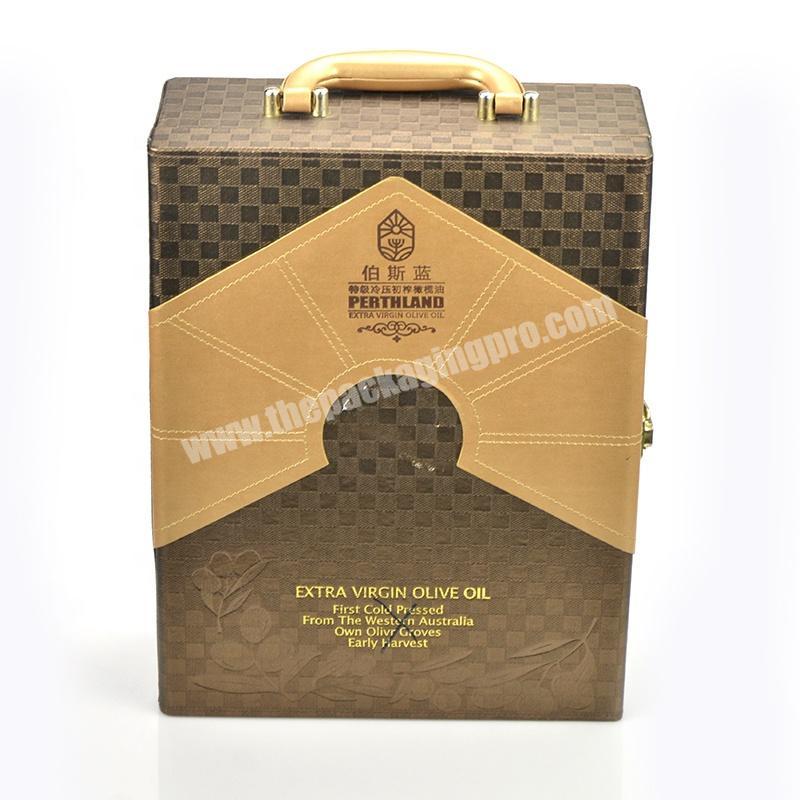 Customized production printing paper box attractive design double branch olive oil paper gift box