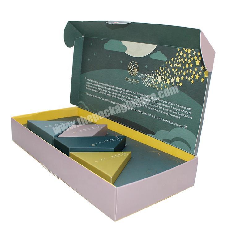 Cute design Monther's day easy fold chinese new year gift box for packing tea