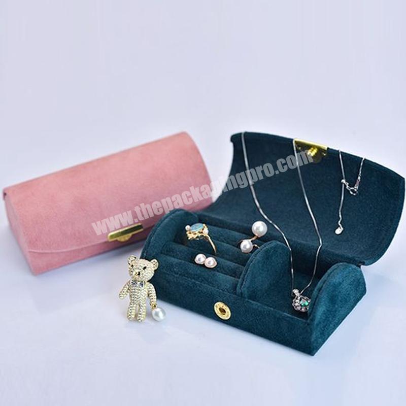 Design custom High-end Beaded Velvet Travel New Portable Jewelry Storage Bag Bracelet Earrings Jewelry Storage Box