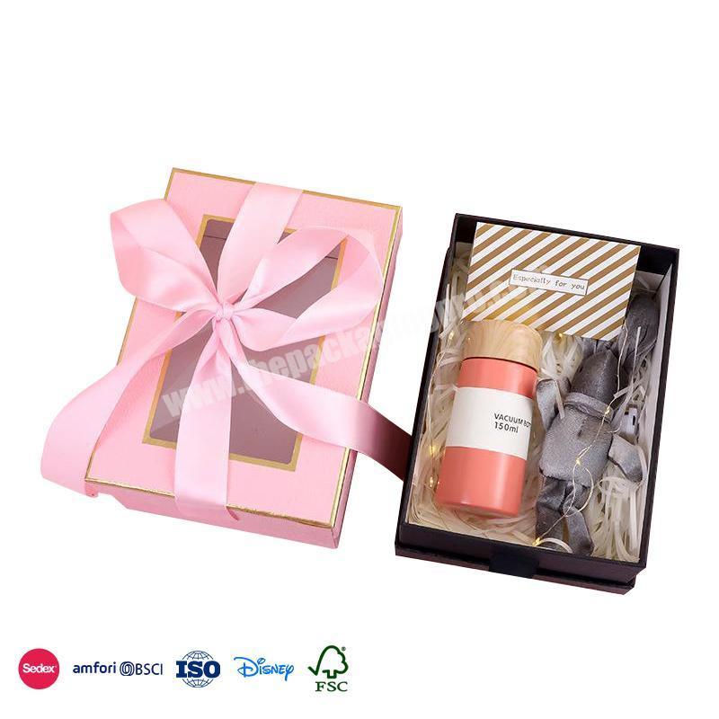 Direct Factory Price Pink Black Gold Trim Transparent Design Various Styles romantic valentines day gift box