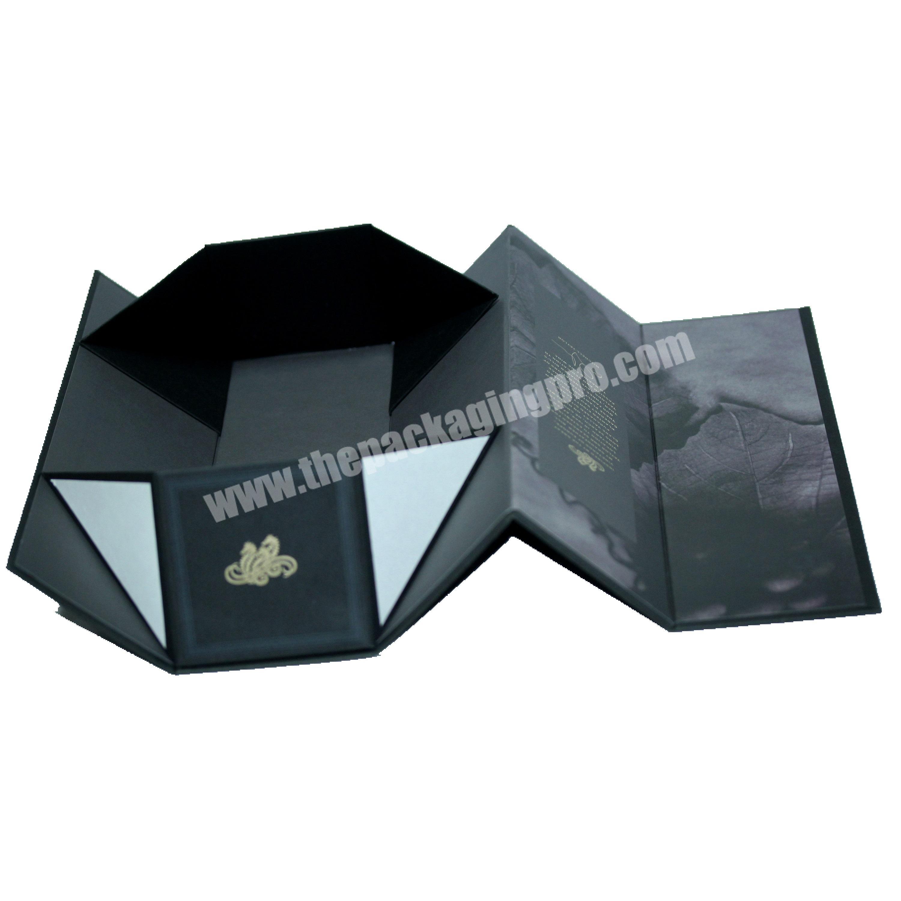 Dongguan factory folding box with magnets shipped in flat collapsible gift box