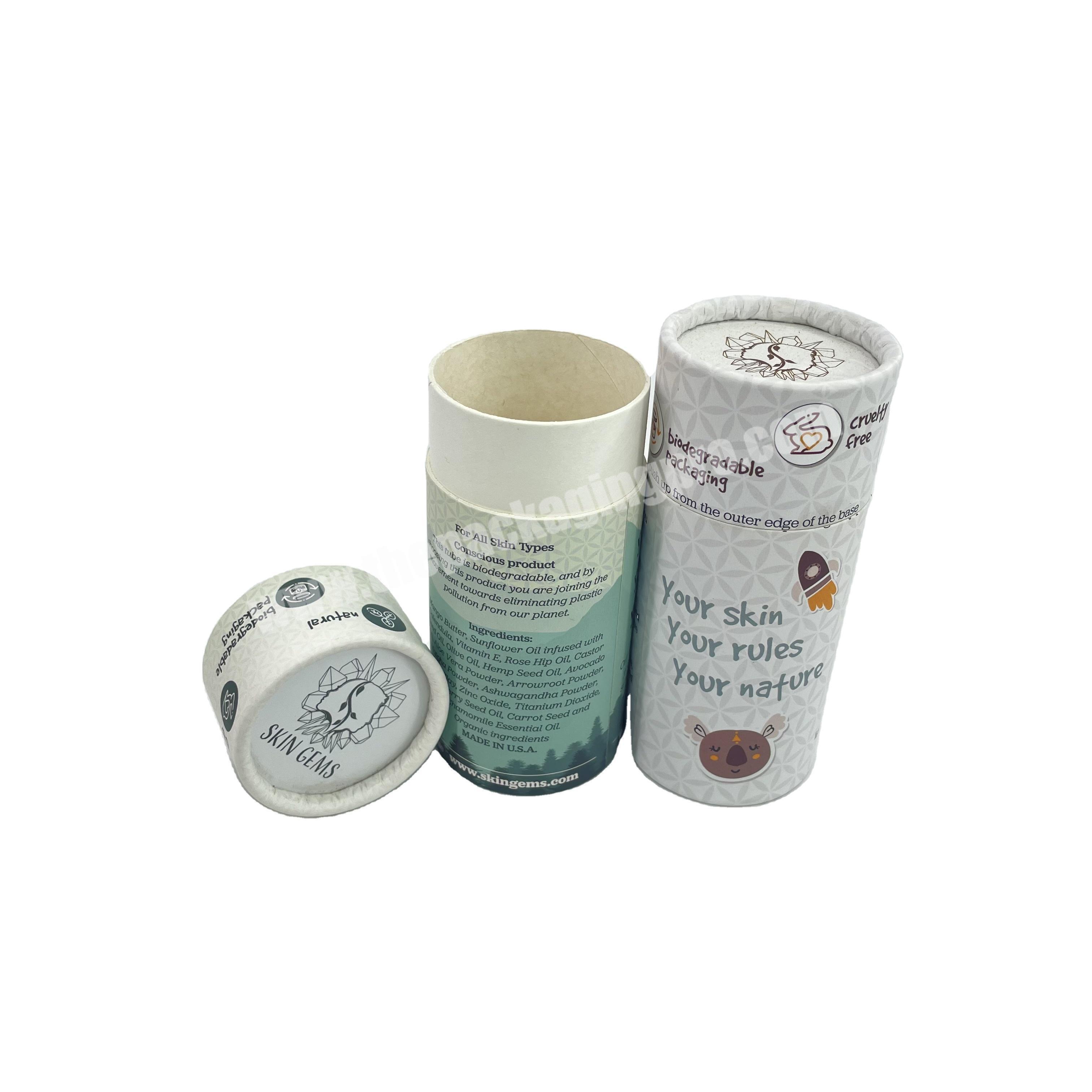 Eco Friendly Cosmetic Containers Cardboard Paper Tube  Lipstick Deodorant Sunscreen Packaging