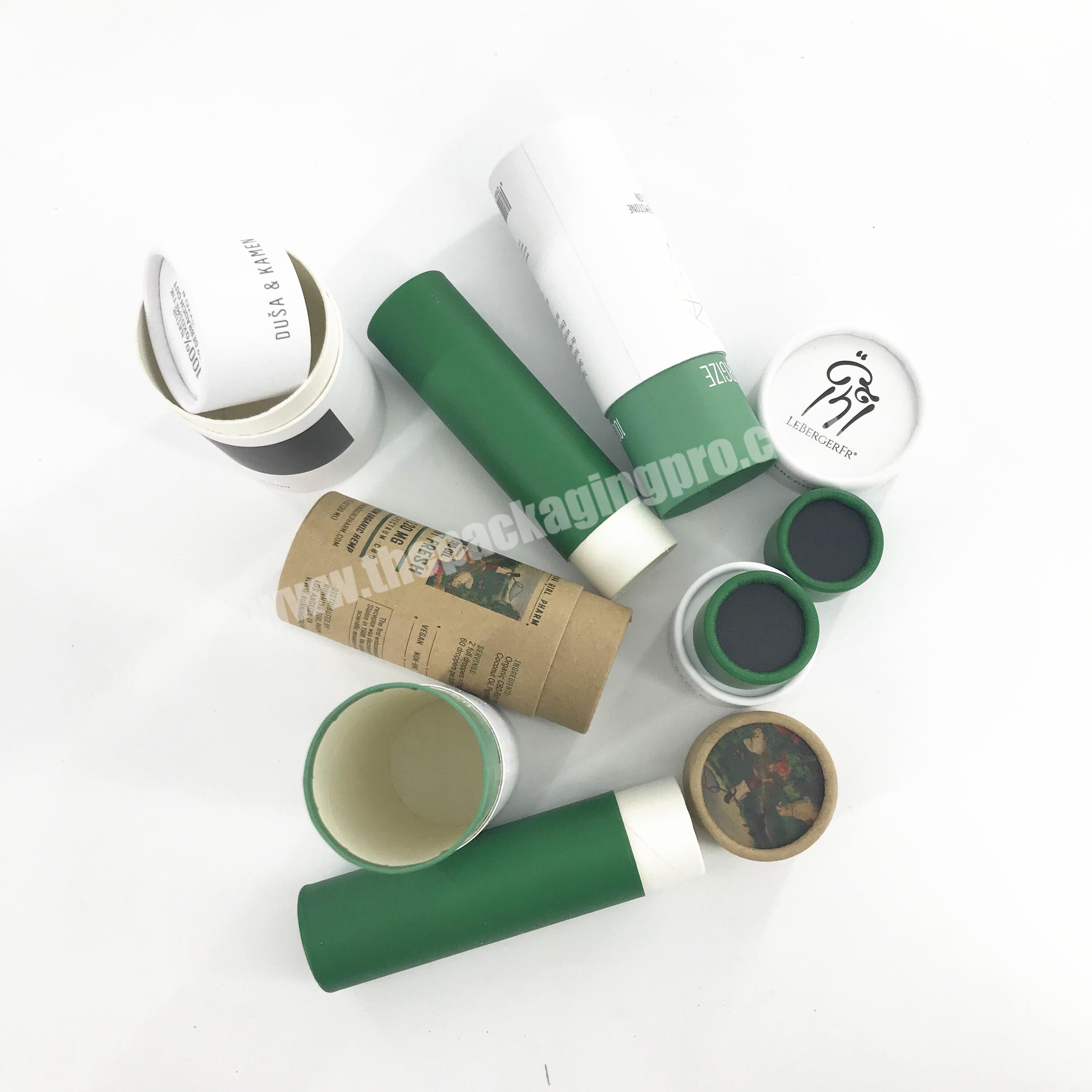 Eco Friendly Cosmetic Packaging Lip Balm Container Deodorant Push Up Paper Tube