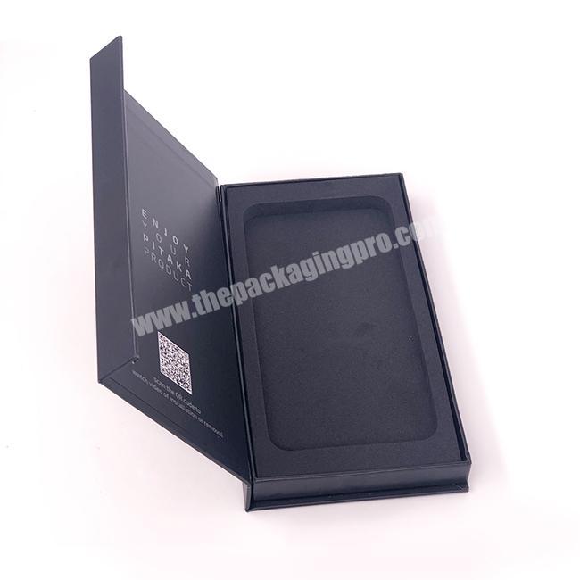 Eco Friendly Custom Design Luxury Cell Phone Cardboard Packaging Black Paper Package Empty Mobile Phone Box