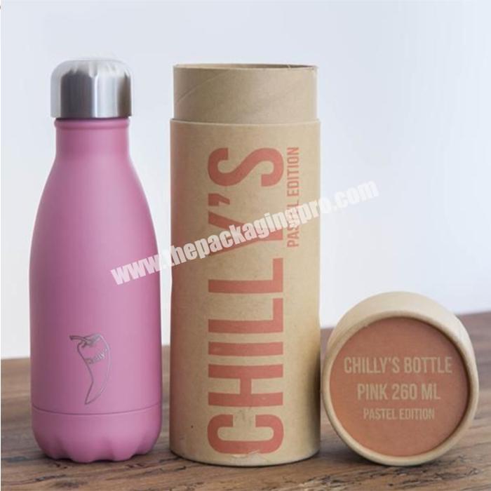 Recycled Water Bottle Package Paper Cylinder Box Cardboard Tube Packaging with Custom Logo