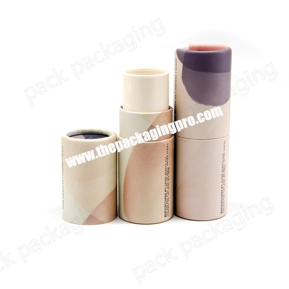 Eco Friendly Custom Logo High Quality Cardboard Twist up Paper Tube Beauty Packaging Skin Care Packaging For Deodorant Lip Balm