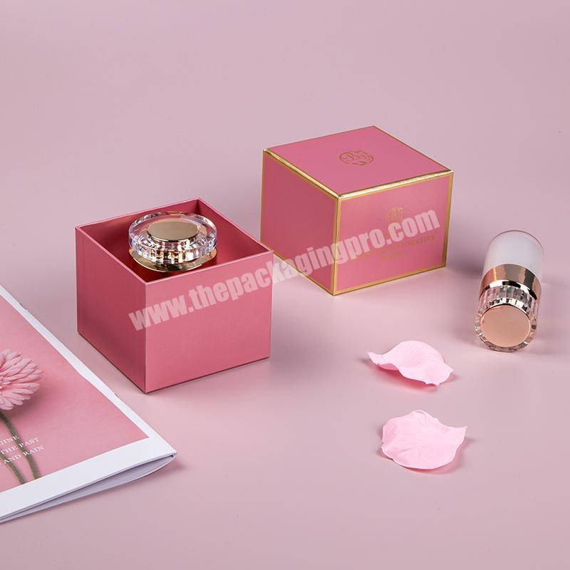 Eco Friendly Custom Pink Paper Cosmetics Packaging Gift Box