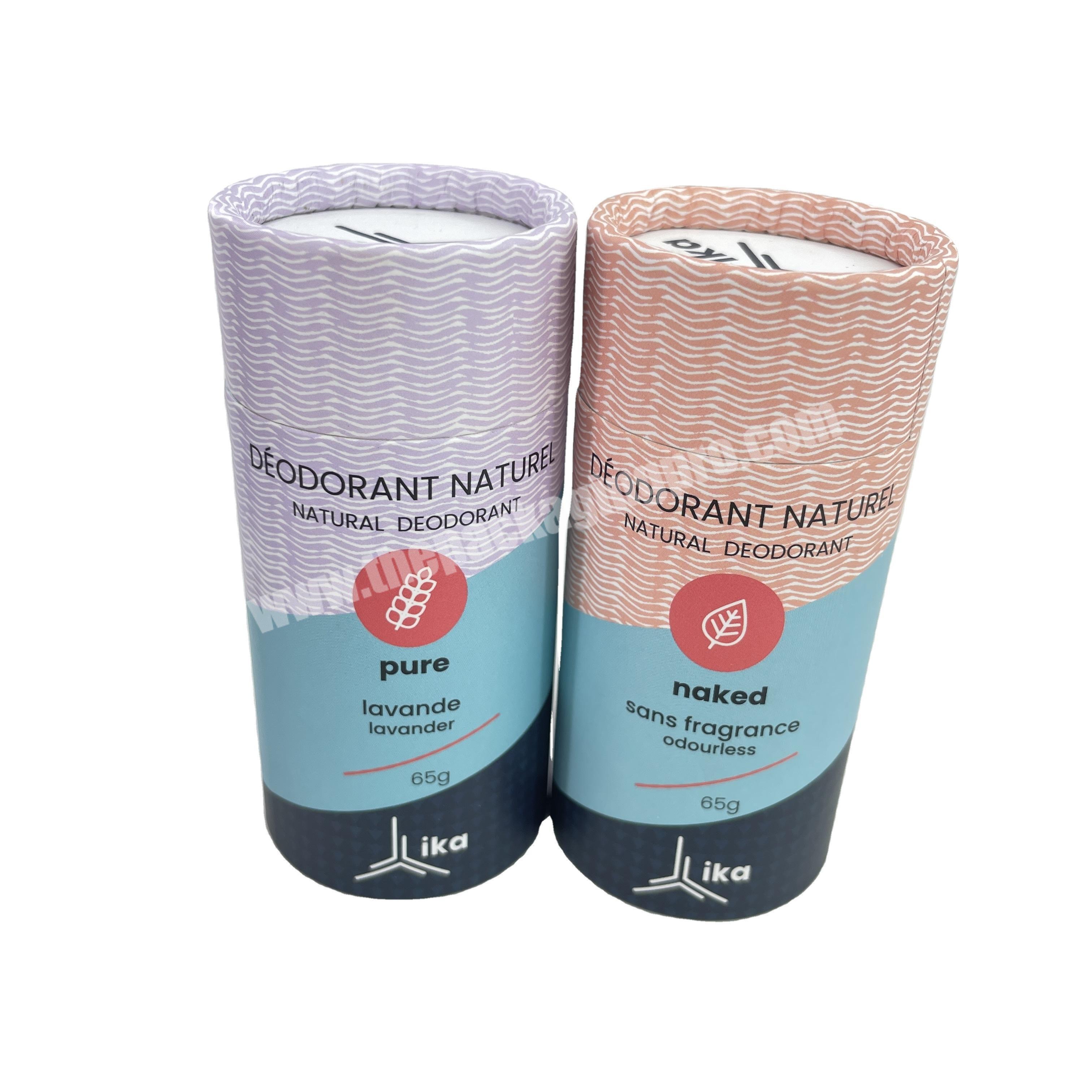 Eco Friendly Kraft Cardboard Packaging Deodorant Stick Natural Push Up Paper Tube for Lip Balm