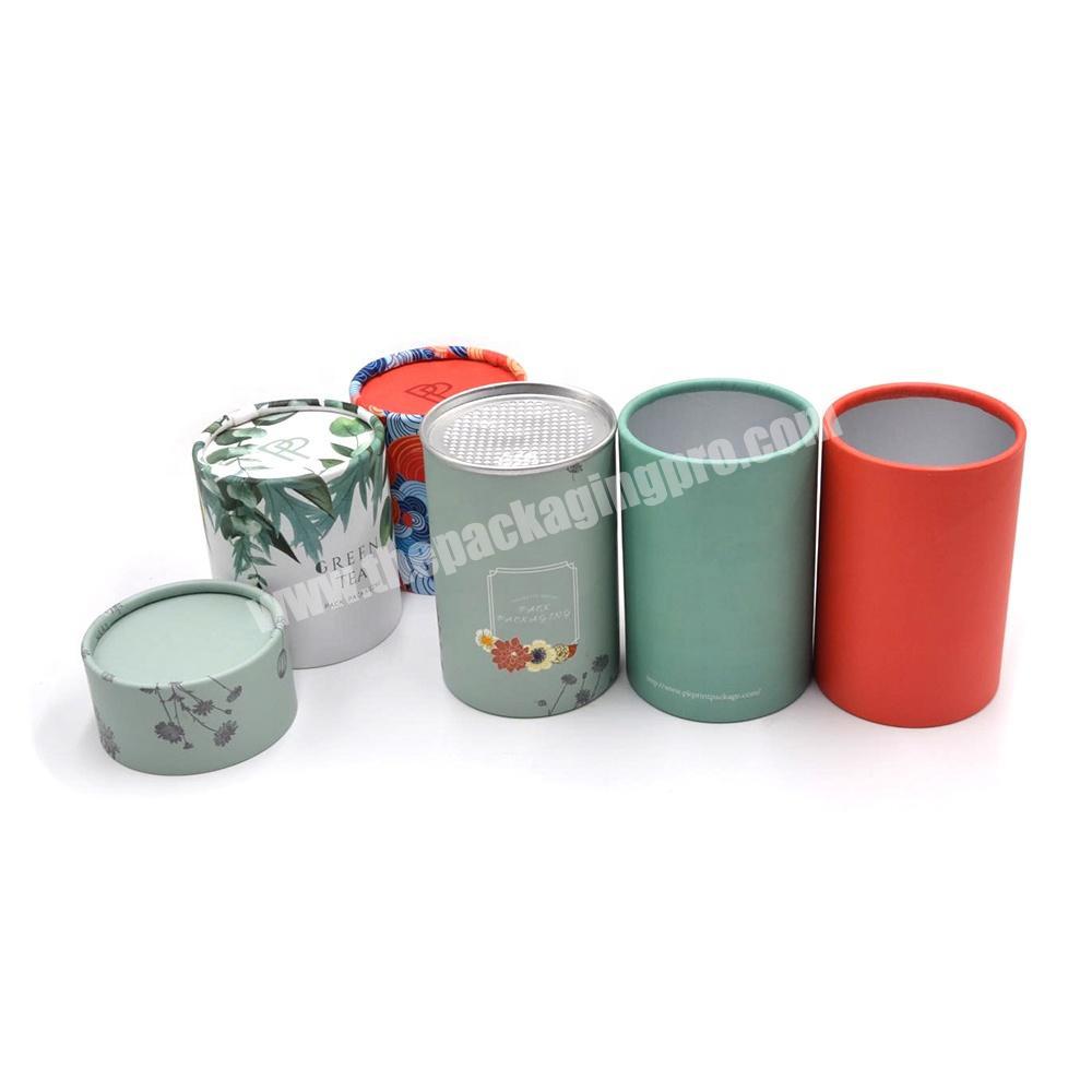 Eco Friendly Round Box Cardboard Tube Paperboard Cylinder Loose Tea Canister Tube with Airtight Sealing
