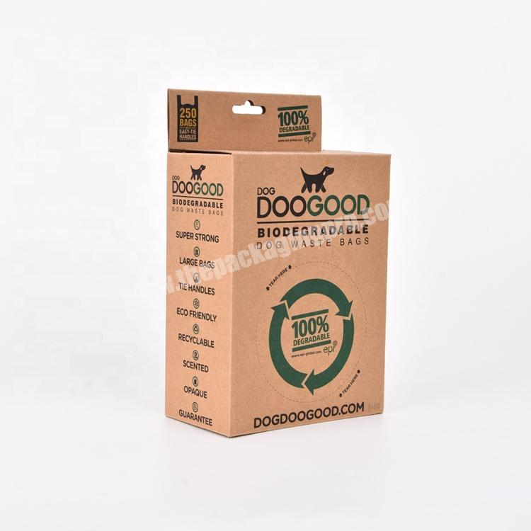 Eco-friendly Custom Pet and Dog Waste Box with Handle in Kraft Paper Box
