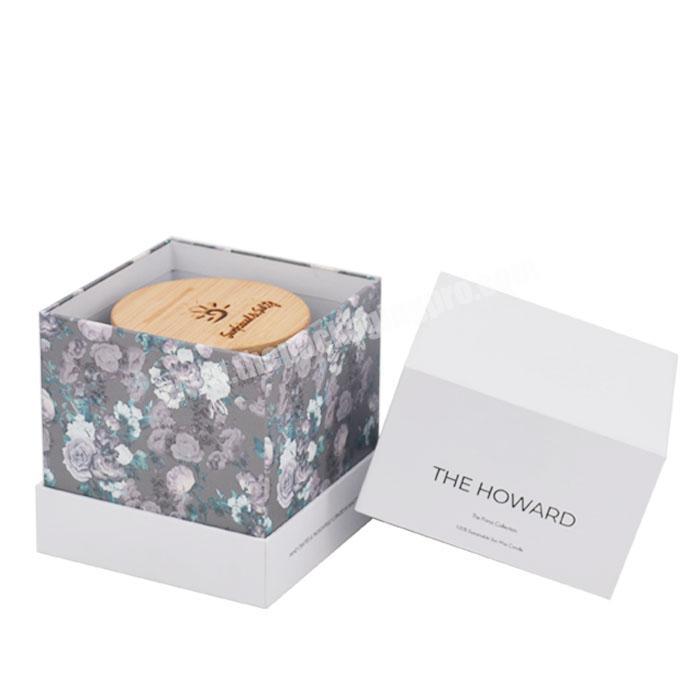 Eco friendly recycled custom luxury design candle jar gift box packaging fancy design rigid paper cardboard candle box