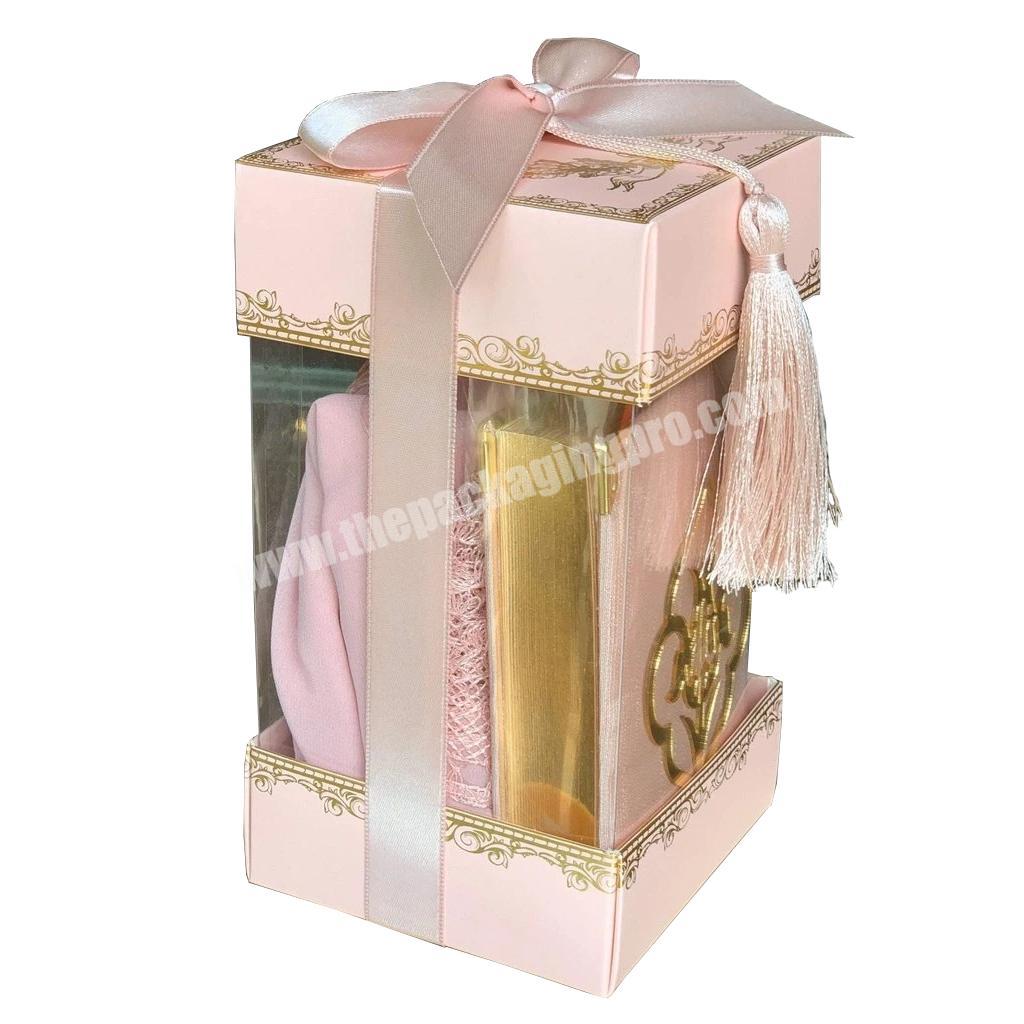 Eid Gift Box  GOLD PINK BOX LADIES HEAD SCARF ISLAMIC GIFT BOX IN ARABIC
