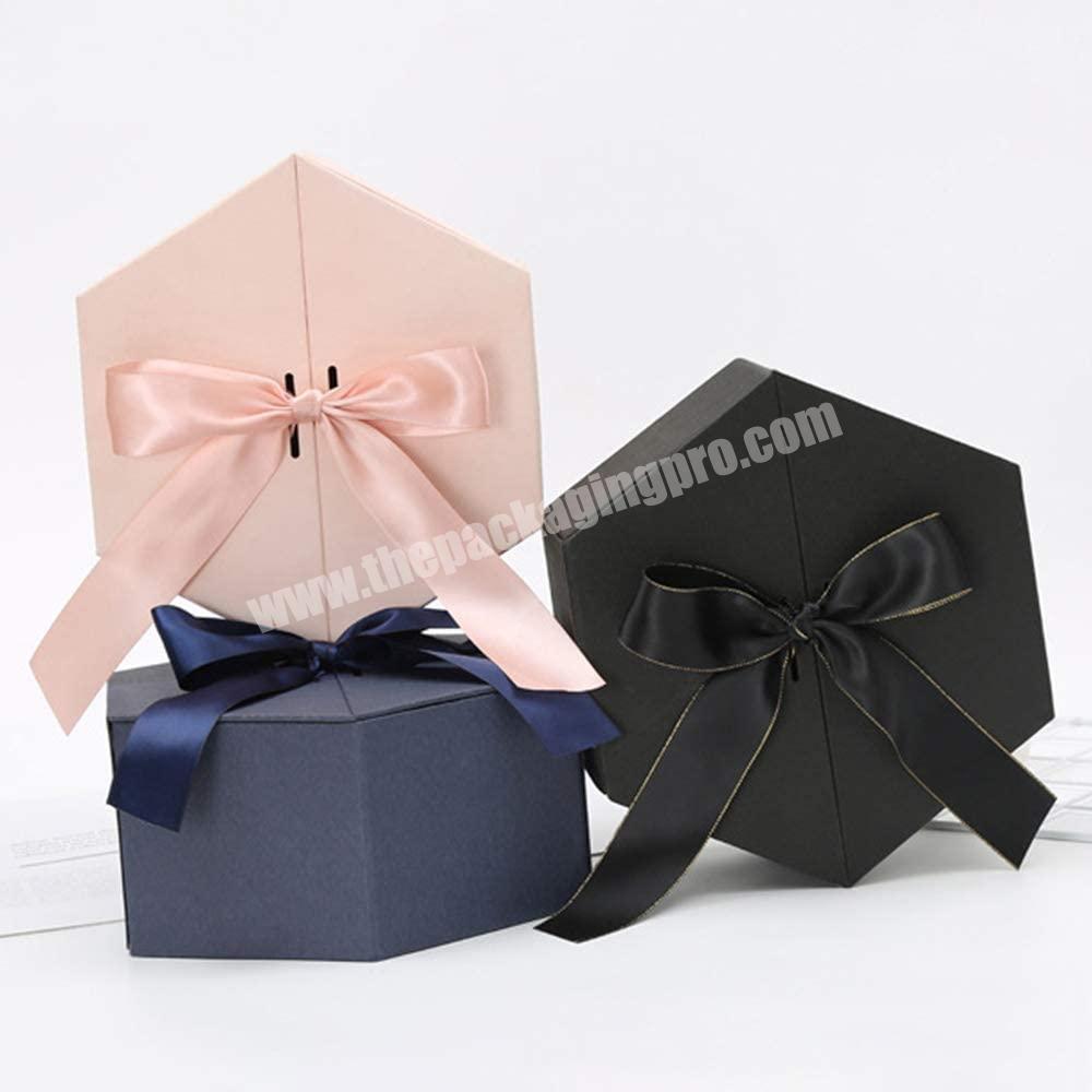Elegant Hexagon Jewelry Organizer Box Candy Container Cardboard Gift Storage Packaging Flower Boxes