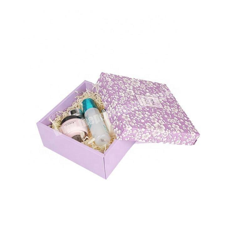 Elegant Purple 350g Cardboard Paper Box Customized Logo Foldable Box for Birthday Gift Box