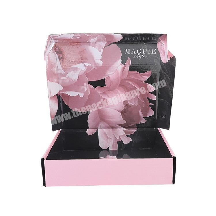 Elegant appearance cheap price apparel packaging cardboard pink custom mailing box popular design mailing boxes