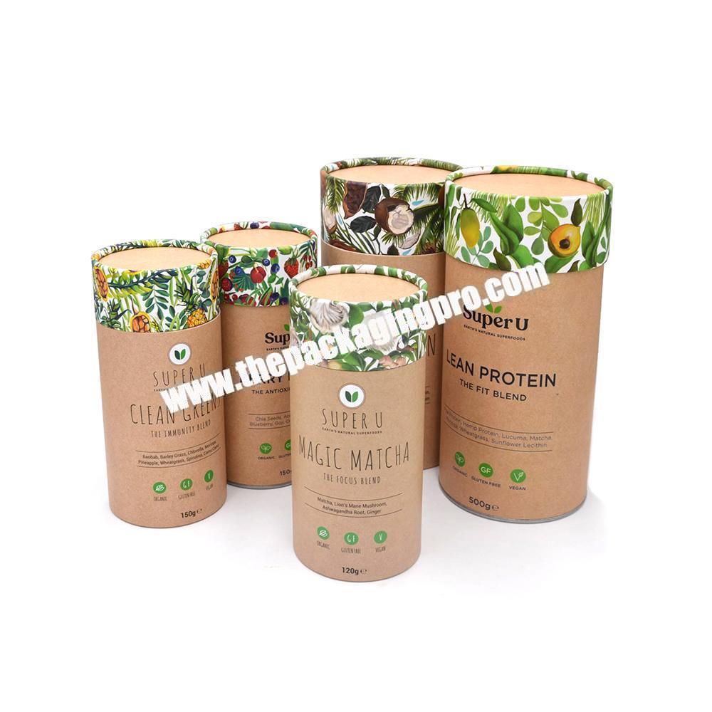 Elegant cylinder food grade round box tea gift packaging cardboard box  cylindrical shape paper tea tube