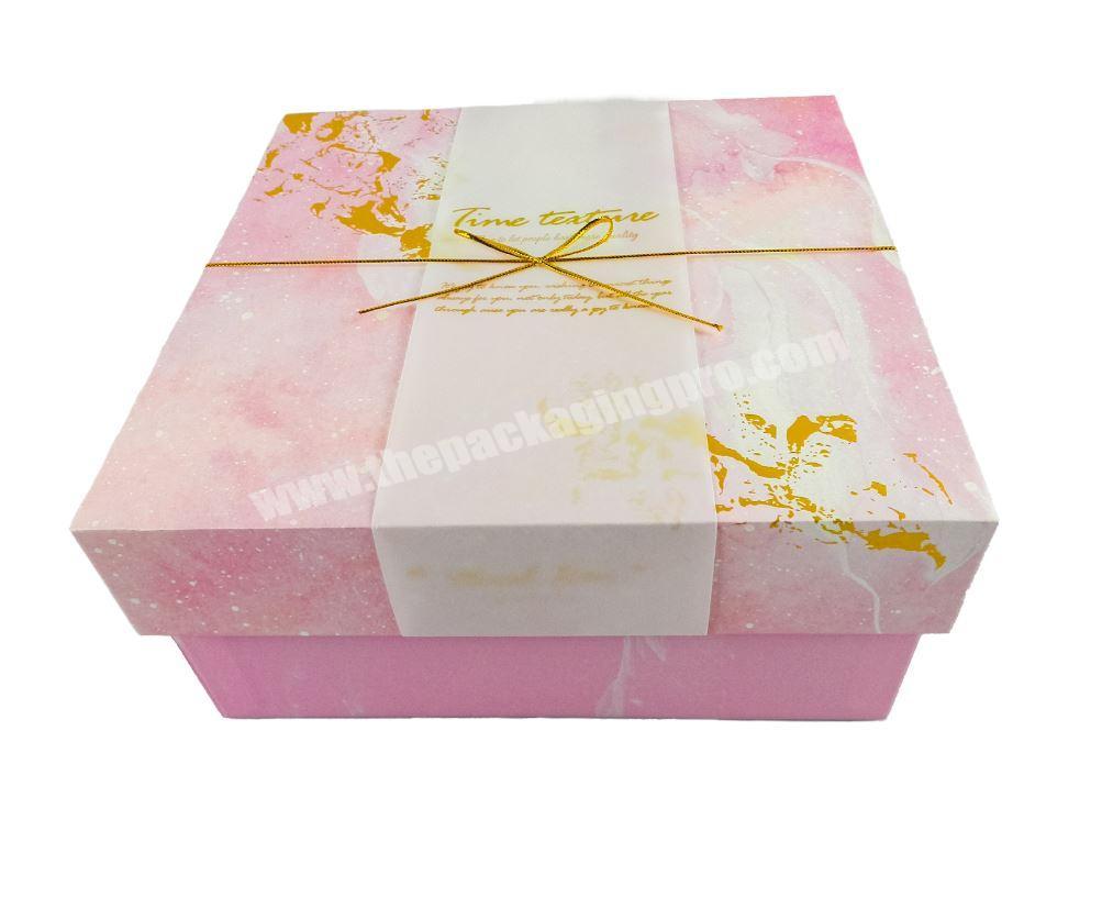 Elegant pink base and lip cover gift boxes with fancy paper bag