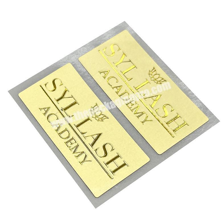 Custom Logo Printed Adhesive 3d embossing Gold Foil stamping Sticker Label