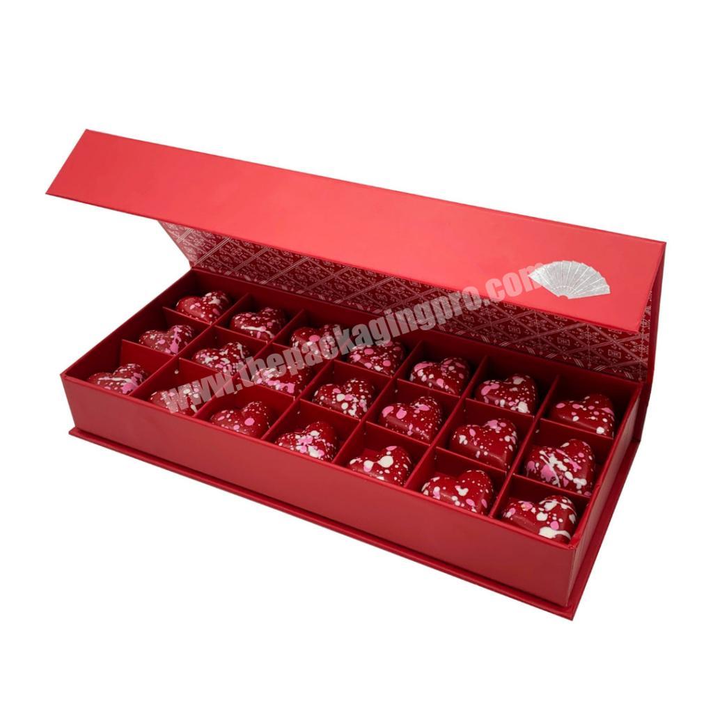 Empty magnetic chocolate box chocolate individual box Food Grade Red Chocolate Box