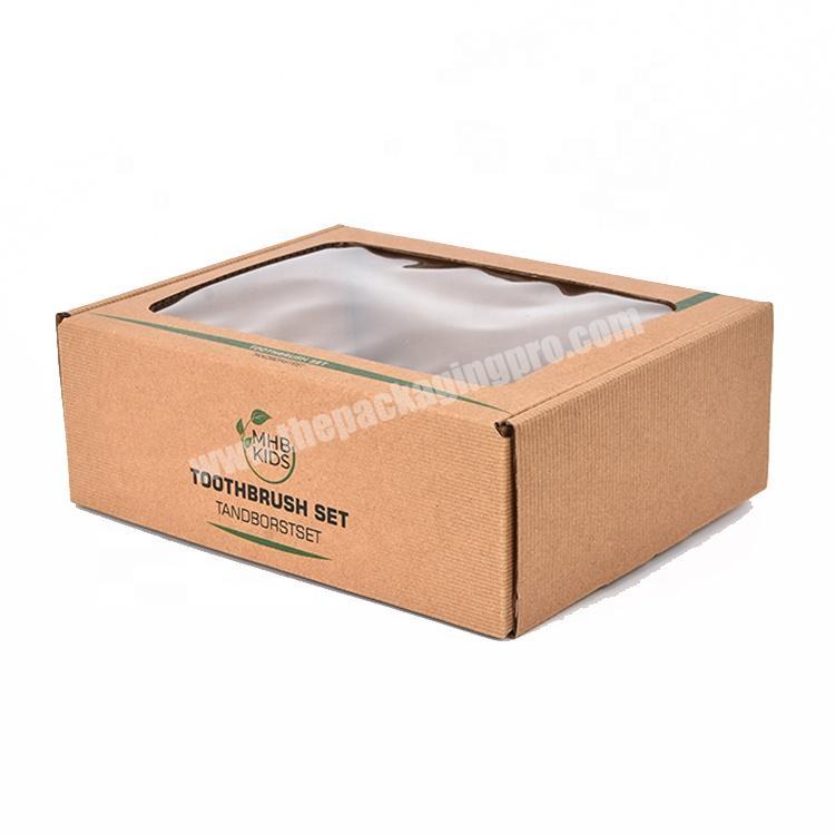 Custom Manufacture Brown Kraft Baby Swaddles Corrugated Packaging Paper Window Box
