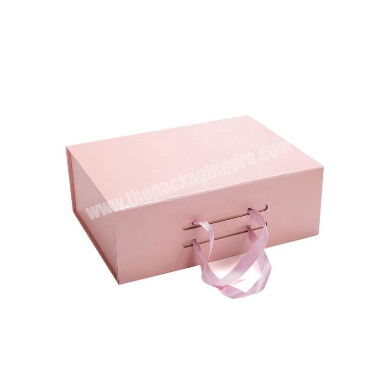 Exquisite Customized  Premium Rigid Paper Box Pink Gift Packaging Box for Folding Box