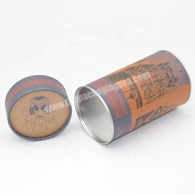 Factory Custom Food Grade Paper Tube with Easy Peel off Lid for Powder Collagen Packaging