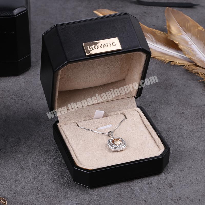 Factory Custom Logo Luxury New Design Gift Storage Packaging Pendant Matte Black Ring Chain Necklace Box